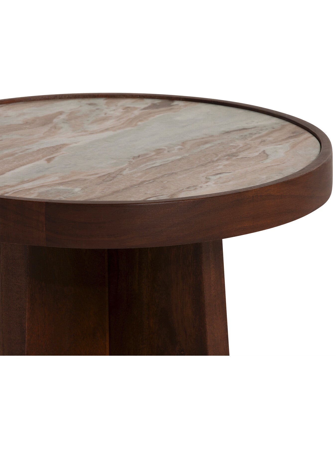 Zambezi Marble and Acacia Wood Nest Of 3 Tables