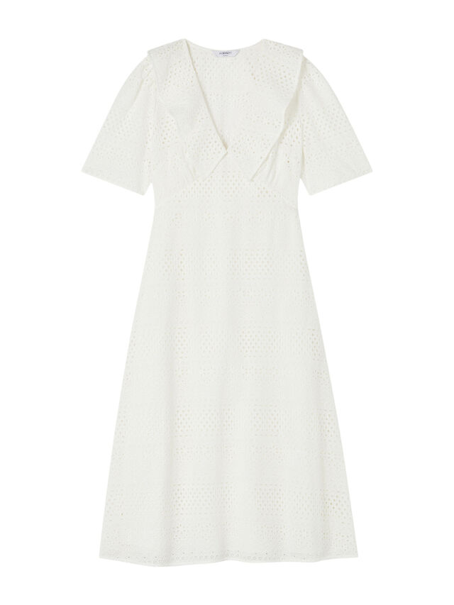 Ella White Broderie Anglaise Dress