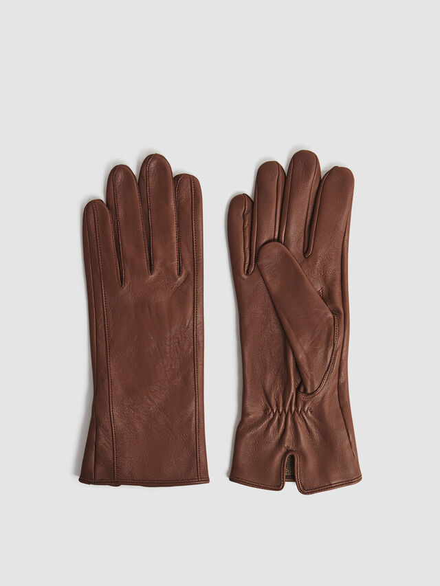 Giselle Leather Ruched Gloves
