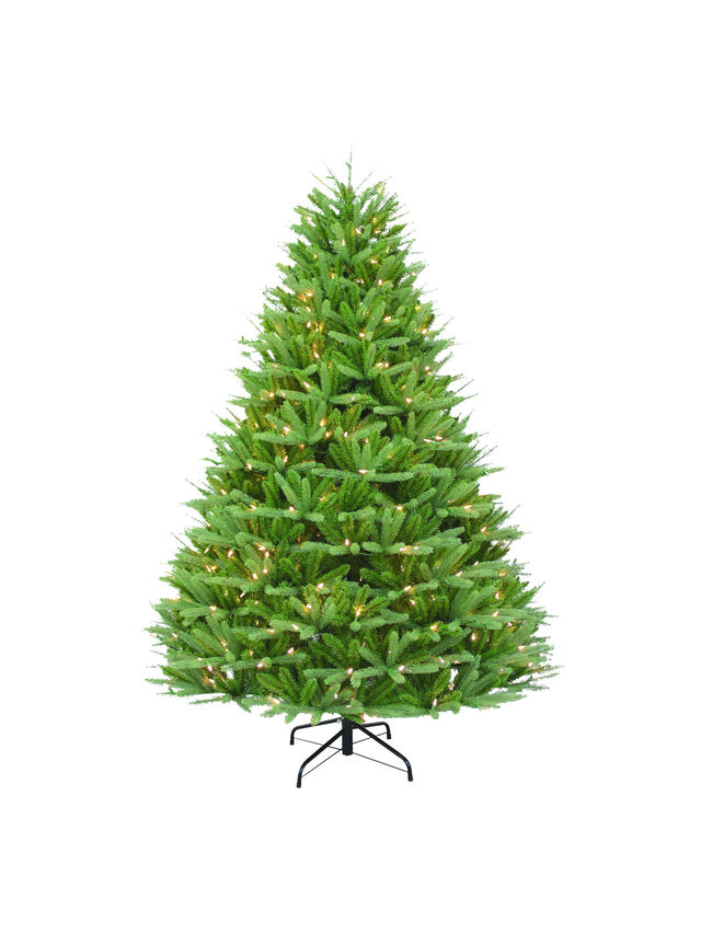210cm Kent Spruce PE/PVC Hinged Tree with 500 Warm White LEDs