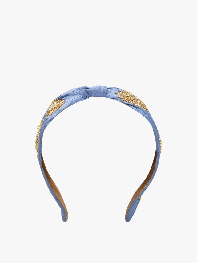 Beaded Gold Flower Headband