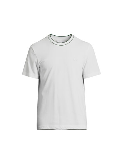 Stretch Piqué Stripe Collar T-Shirt