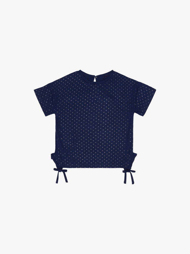 Studded T-Shirt Ruched Sides