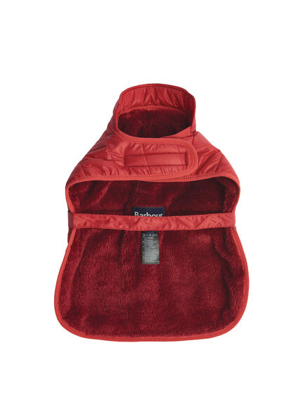 Baffle Quilted Dog Coat Red Large