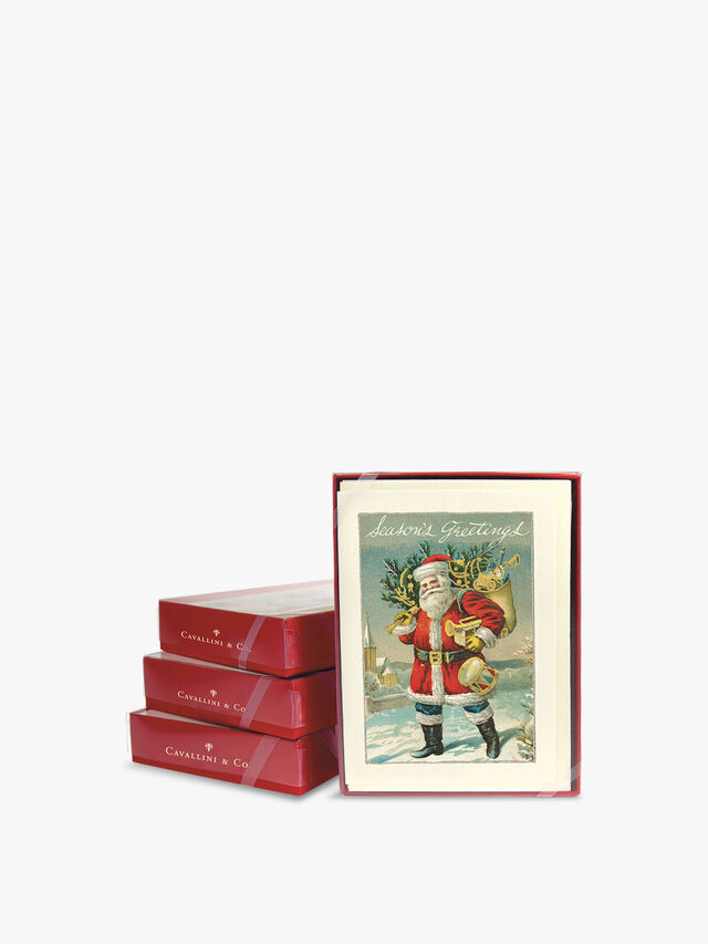 Vintage Santa Cards Pack of 10