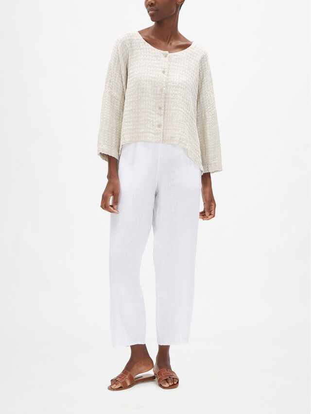 Textured Linen Relaxed Fit Jacket