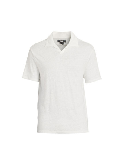 Shelton Open Neck Linen Polo T-Shirt