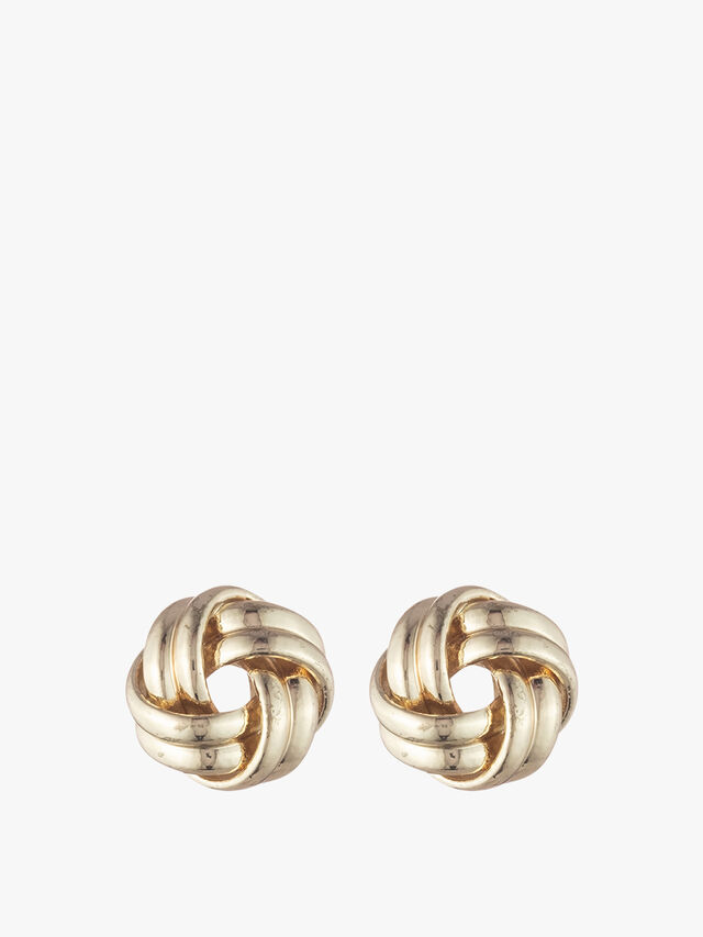 Gold Tone Knot Stud Earrings