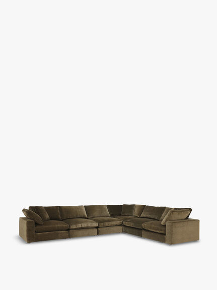 Artenis Modular 3+3 Corner Sofa and Footstool