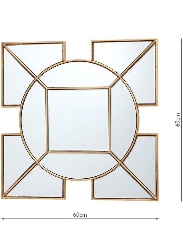 Lyshia Square Mirror with Gold Foil Detail