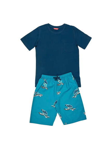 Cove Jersey Top & Turtle Print Short Pyjamas