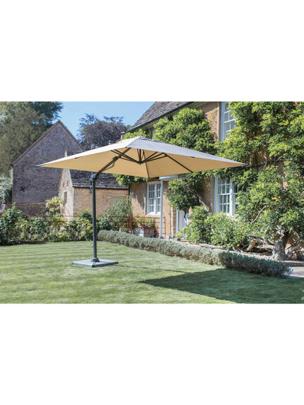 Chichester Sand Square Side Post Parasol with Sand Protective Cover & Granite Base