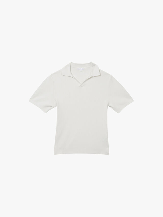 Cumbria Textured Open Collar Knitted Polo