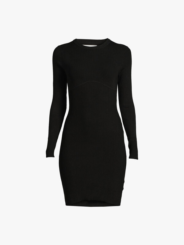 Badge Knitted Sleeves Dress