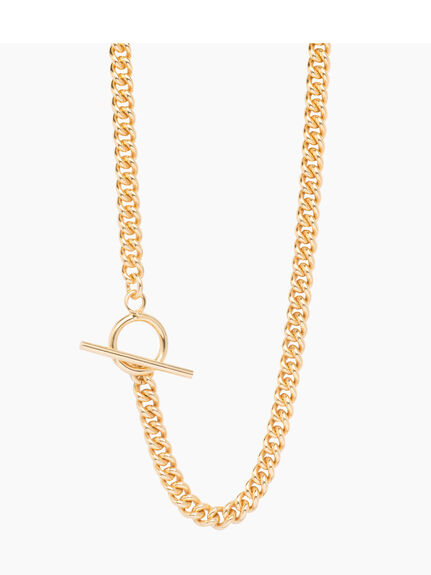 Slim Gold Curb Link Necklace