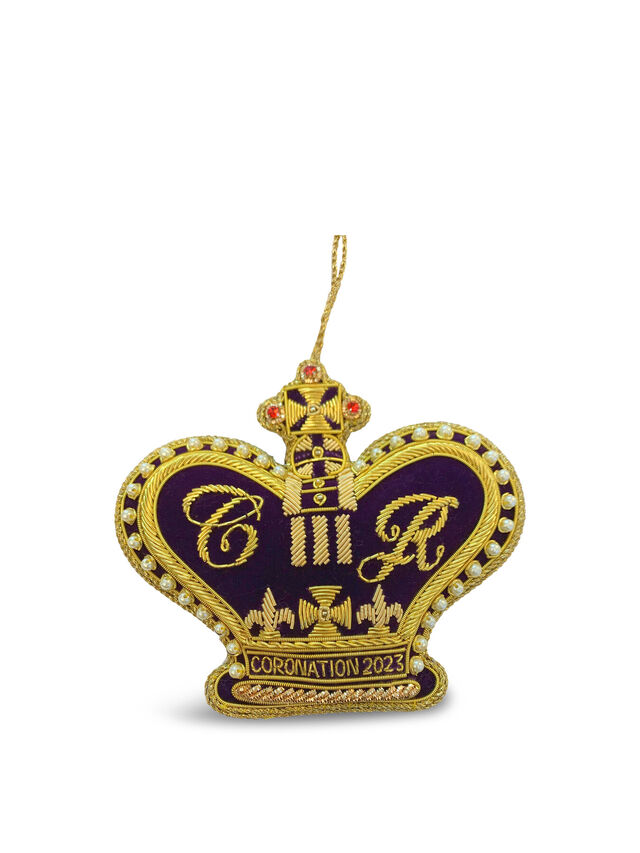 Purple Velvet CRIII 2023 Coronation Crown Decoration