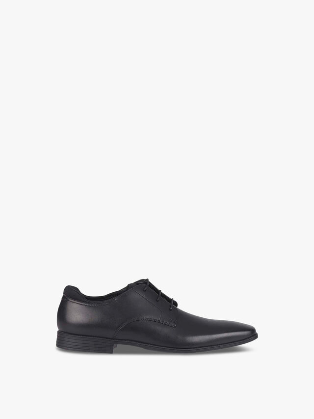 Academy Black Leather School Shoes
