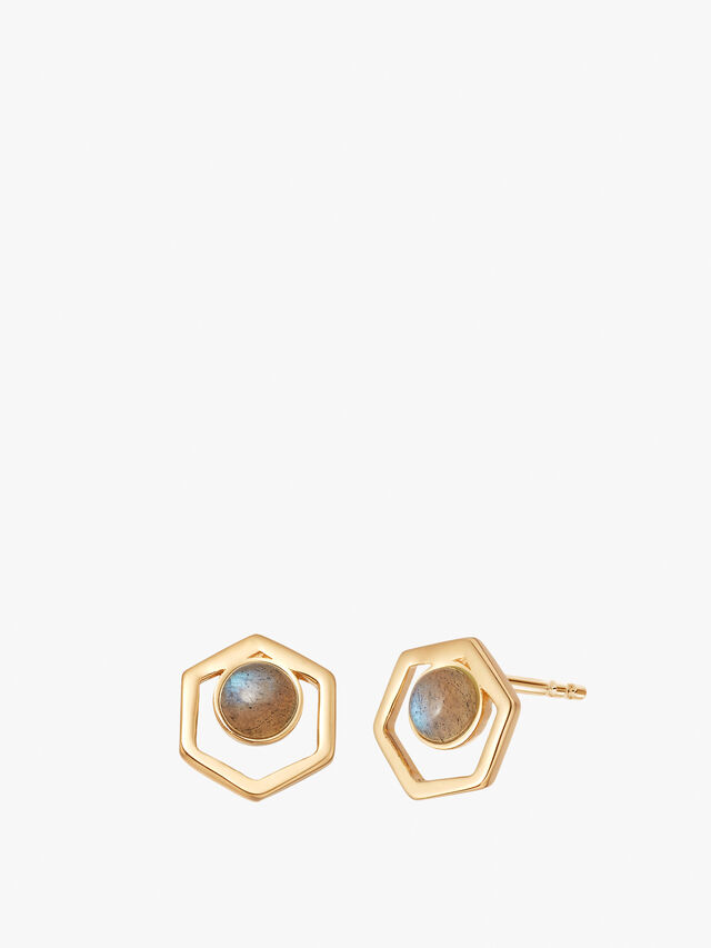 Labrodorite Gold Healing Cut Out Studs