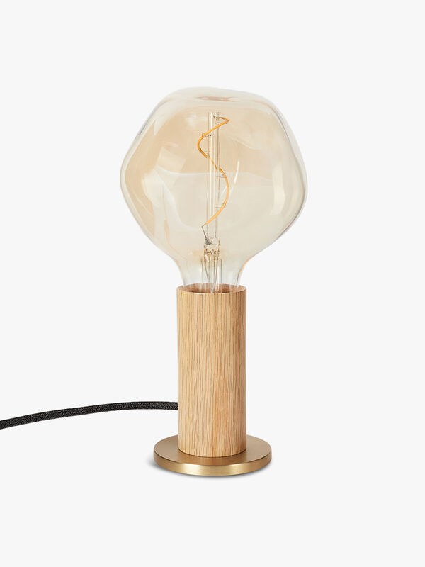 Oak Knuckle Table Lamp with Voronoi-I Bulb