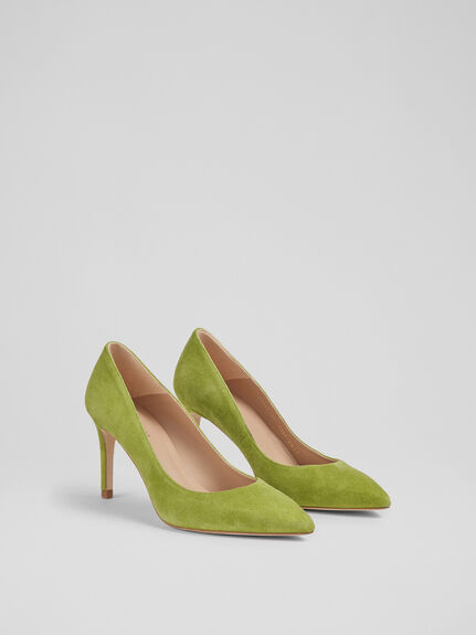 Floret Apple Green Suede Pointed Toe Courts