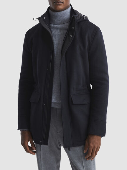 Torino Wool Blend Hooded Coat