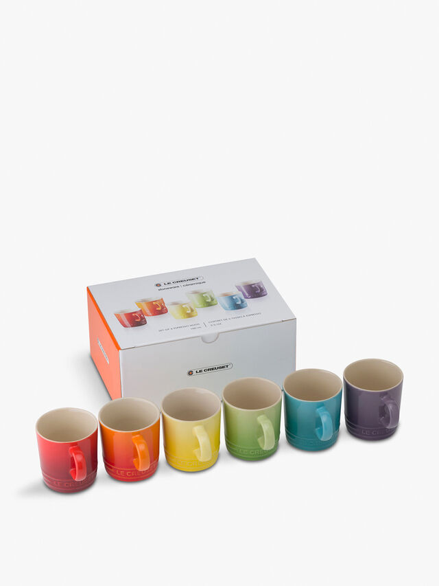 Rainbow Espresso Mugs Set of 6