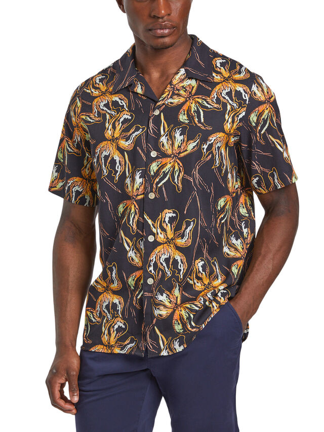 Digital Floral Short Sleeve Shirt