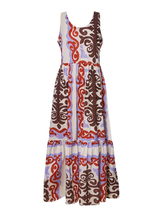 Wide Neckline Strappy Midi Dress