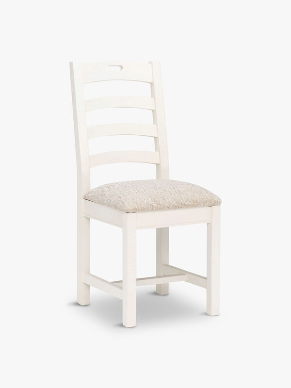 Carisbrooke Dining Chair with Square Legs and Fabric Seat, Stucco White