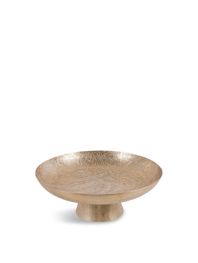 Winspear Gold Leaf Embossed Round Footed Bowl,  Decorative Use Only