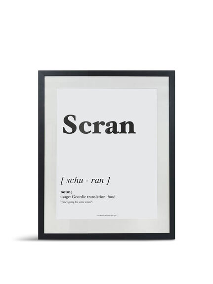Scran Geordie Dialect A3 Print With Frame