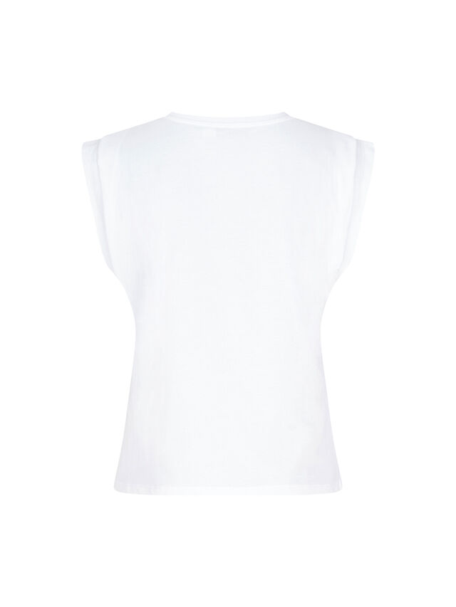 White Cotton Extended Shoulder T-Shirt