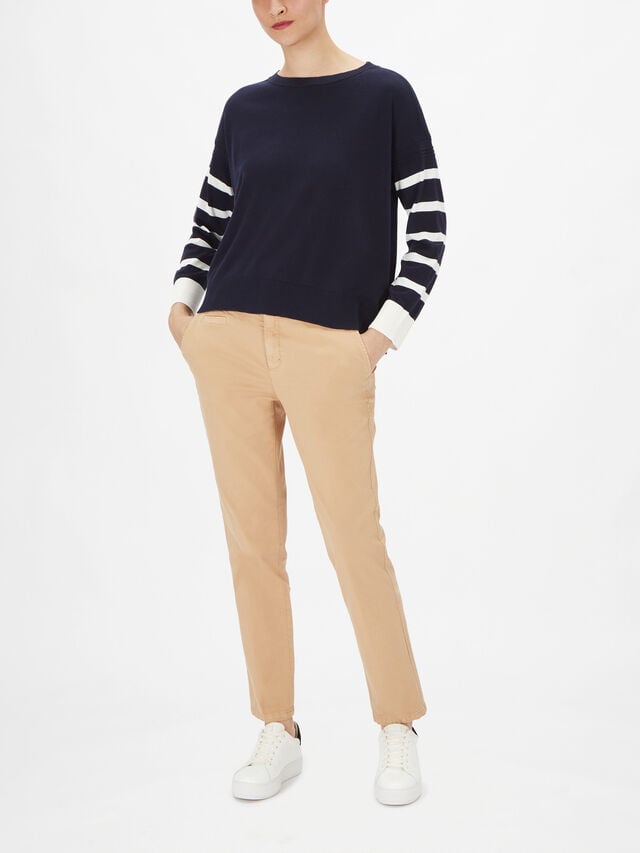 Knitted Striped Long Sleeve Sweater