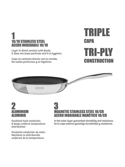 Grano Tri-Ply Stainless Steel Frying Pan Non Stick