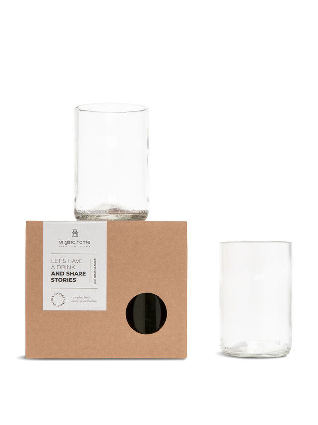 Upcycled Medium Glass Set of 2 Gift Boxed