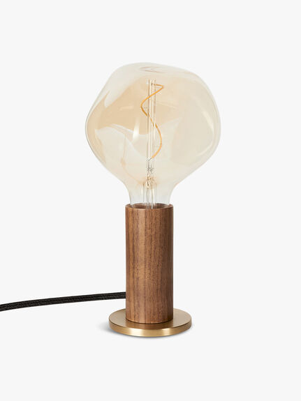 Walnut Knuckle Table Lamp with Voronoi-I Bulb