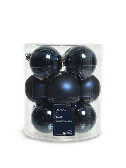 Baubles Glass Night Blue Multipack