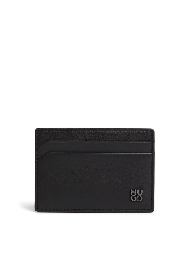 Leather Card Holder With Stacked Logo