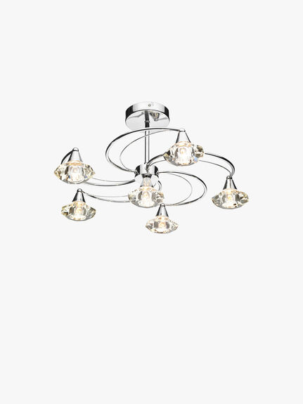 Luther 6 Light Crystal Ceiling