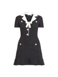 Black Knit Bow Mini Dress