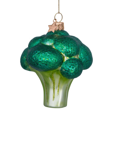 Ornament glass green matt broccoli H10cm