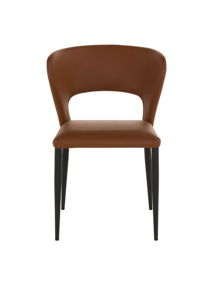 Rin Brown Faux Leather Open Back Dining Chair