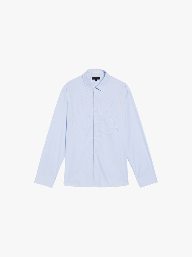 LS Striped Shirt with Magnolia Detail