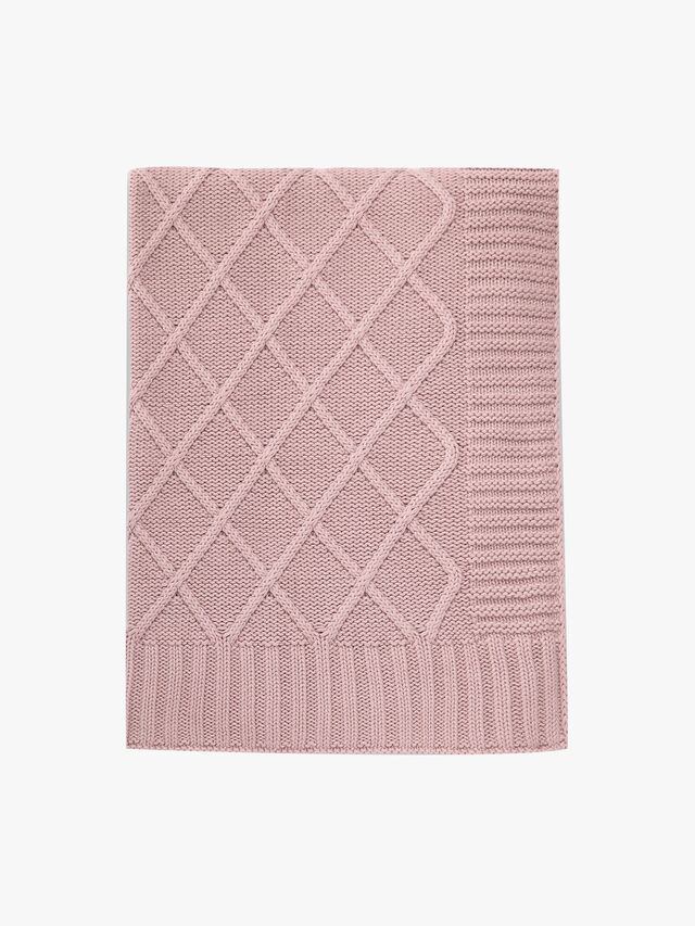 Blanket Dusky Rose Cable Dusty Rose