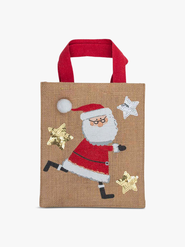 Santa Small Jute Gift Bag