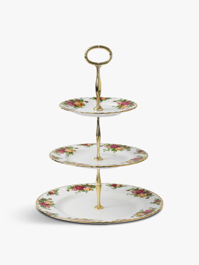 Old Country Roses 3 Tier Cake Stand