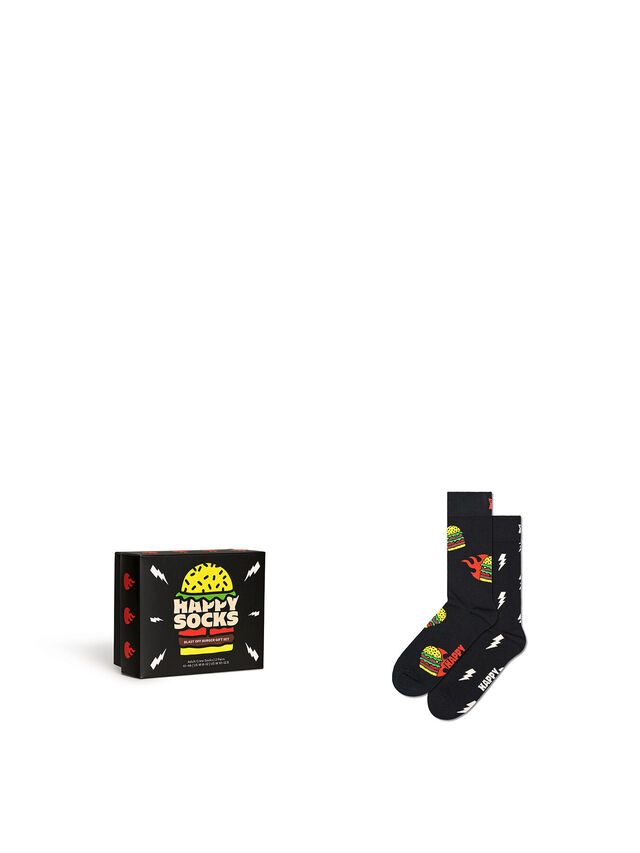 Happy Socks 2 Pack Blast off Burger Socks Gift Set