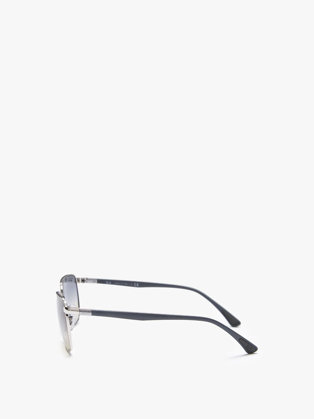 Rectangular Steel Sunglasses BLACK
