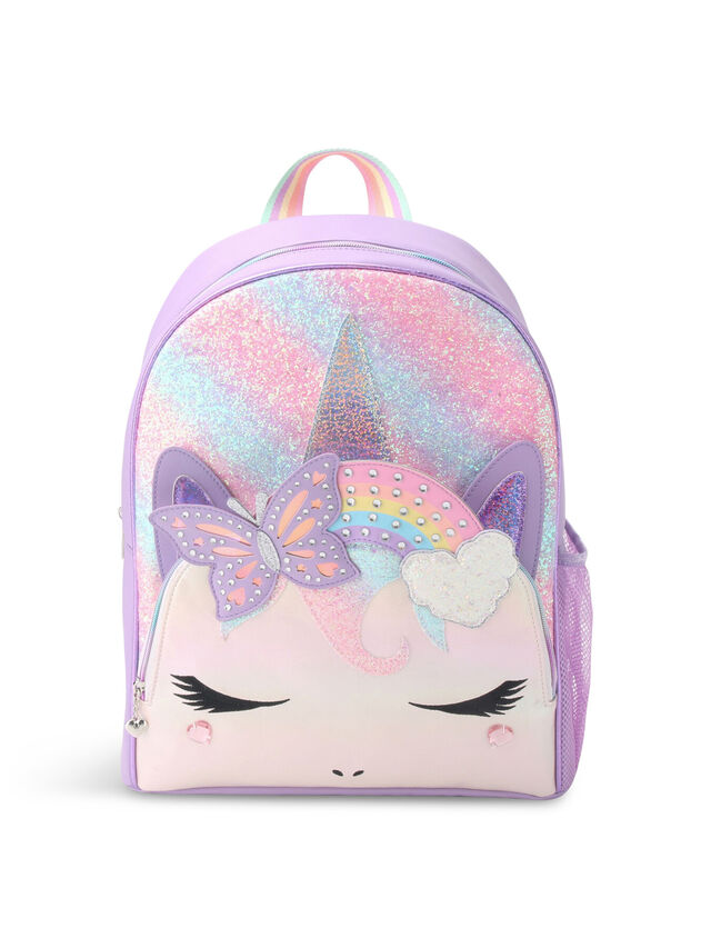 GWEN GLITTER BUTTERFLY RAINBOW CROWN LARGE BACKPACK