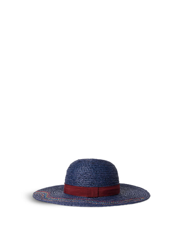 Swirl Embroidered Straw Hat